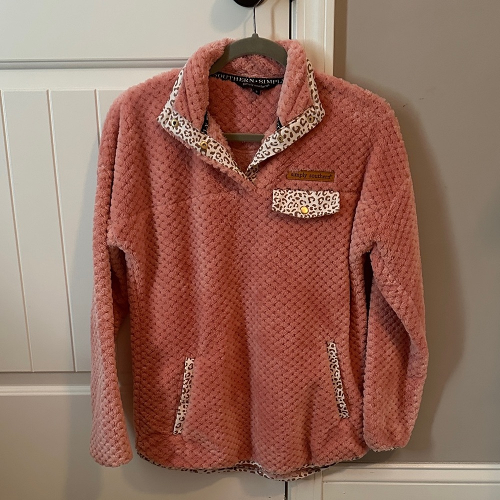 Simply Southern Blush Quilted Jacket with Animal Print Trim